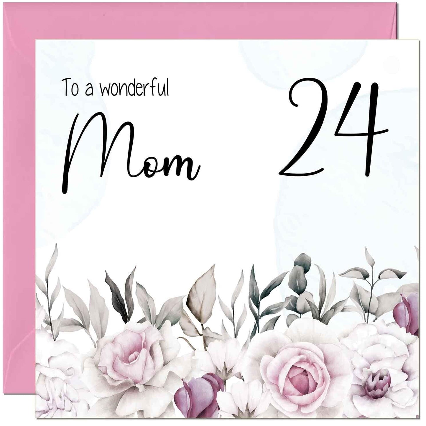 Mom Birthday Card Floral Elegant Best Mom's