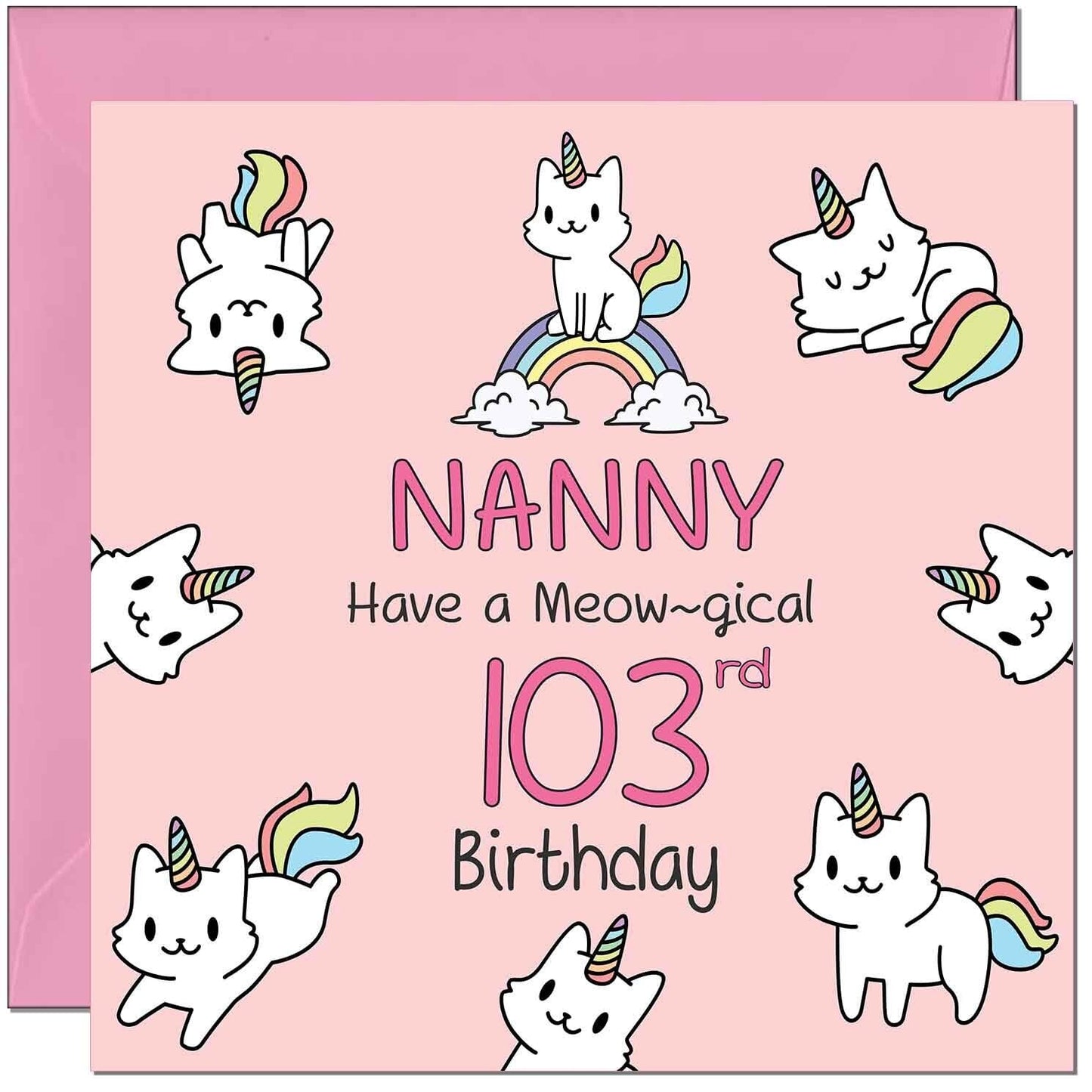 Nanny Birthday Card - Funny Cat Cute Grandma