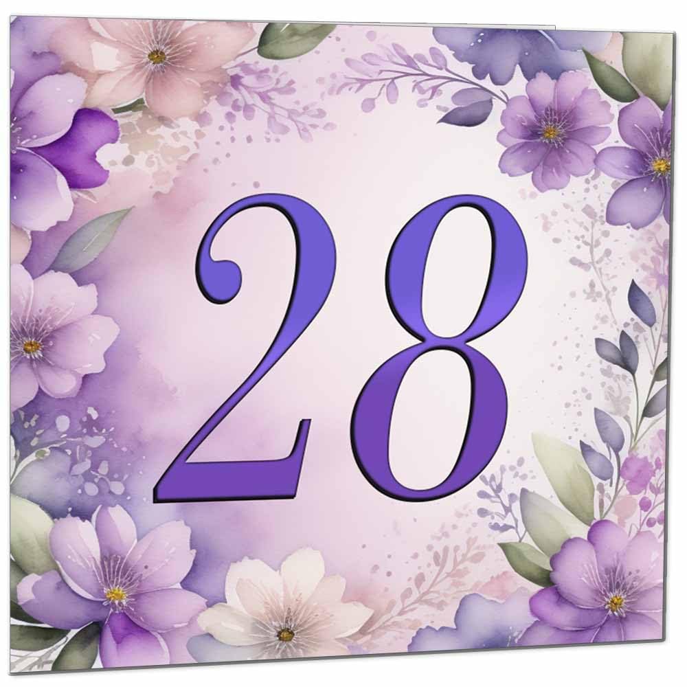 Birthday Card for Women - Purple Floral 80th Birthday Cards for year old woman Ladies Grandma Nan Aunt Mum Sister Mom Friend