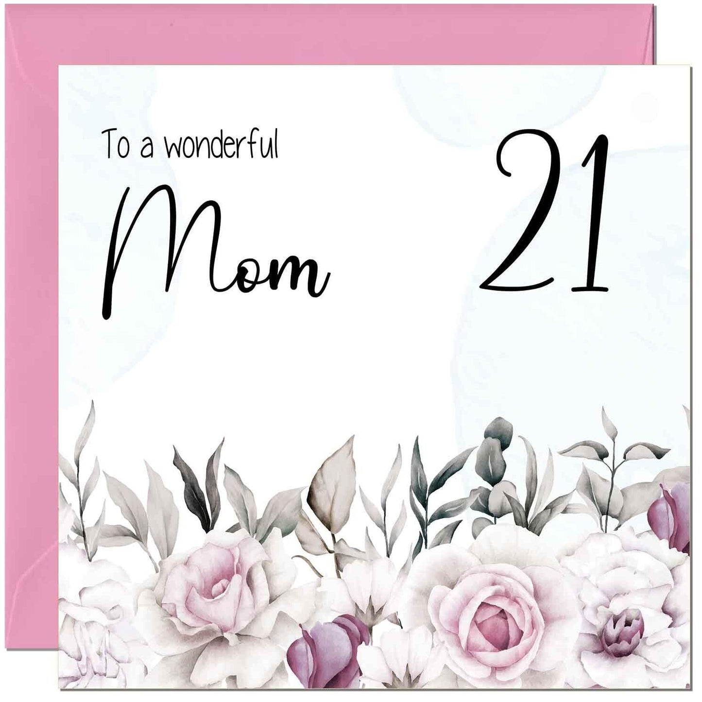 Mom Birthday Card Floral Elegant Best Mom's