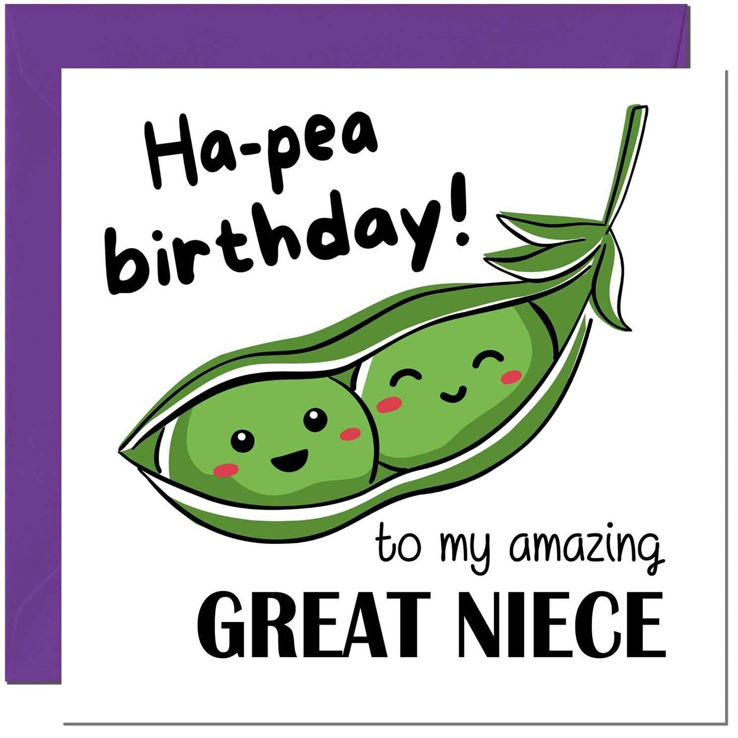 Birthday Card for Men Women Cute Pea Funny