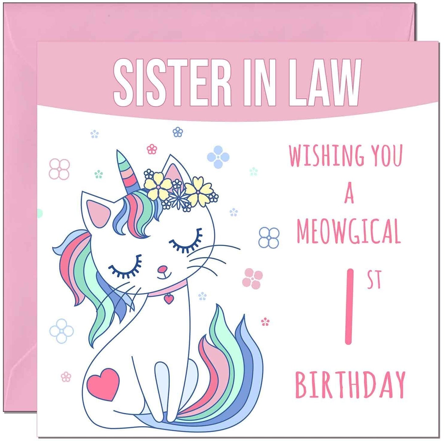 Sister in Law Birthday Card - Meowgical Funny Cat