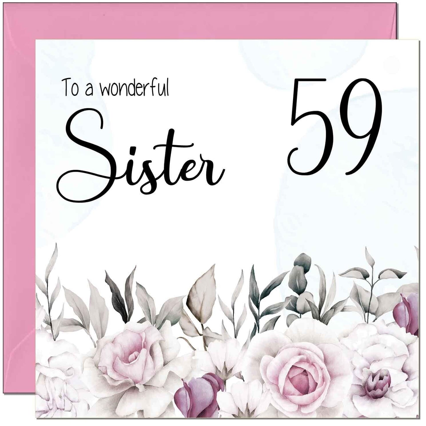 Sister's Birthday Card for Sister Floral Elegant