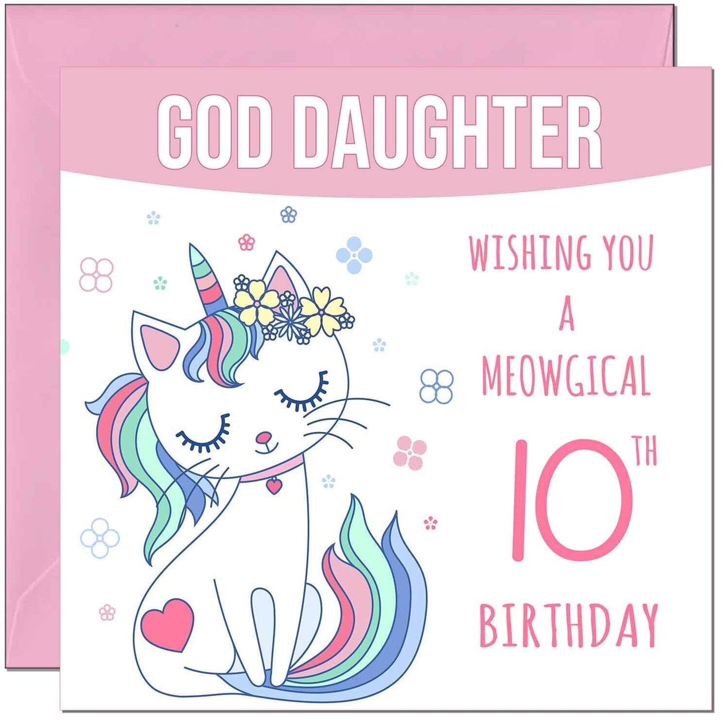 God Daughter Birthday Card - Meowgical Funny Cat