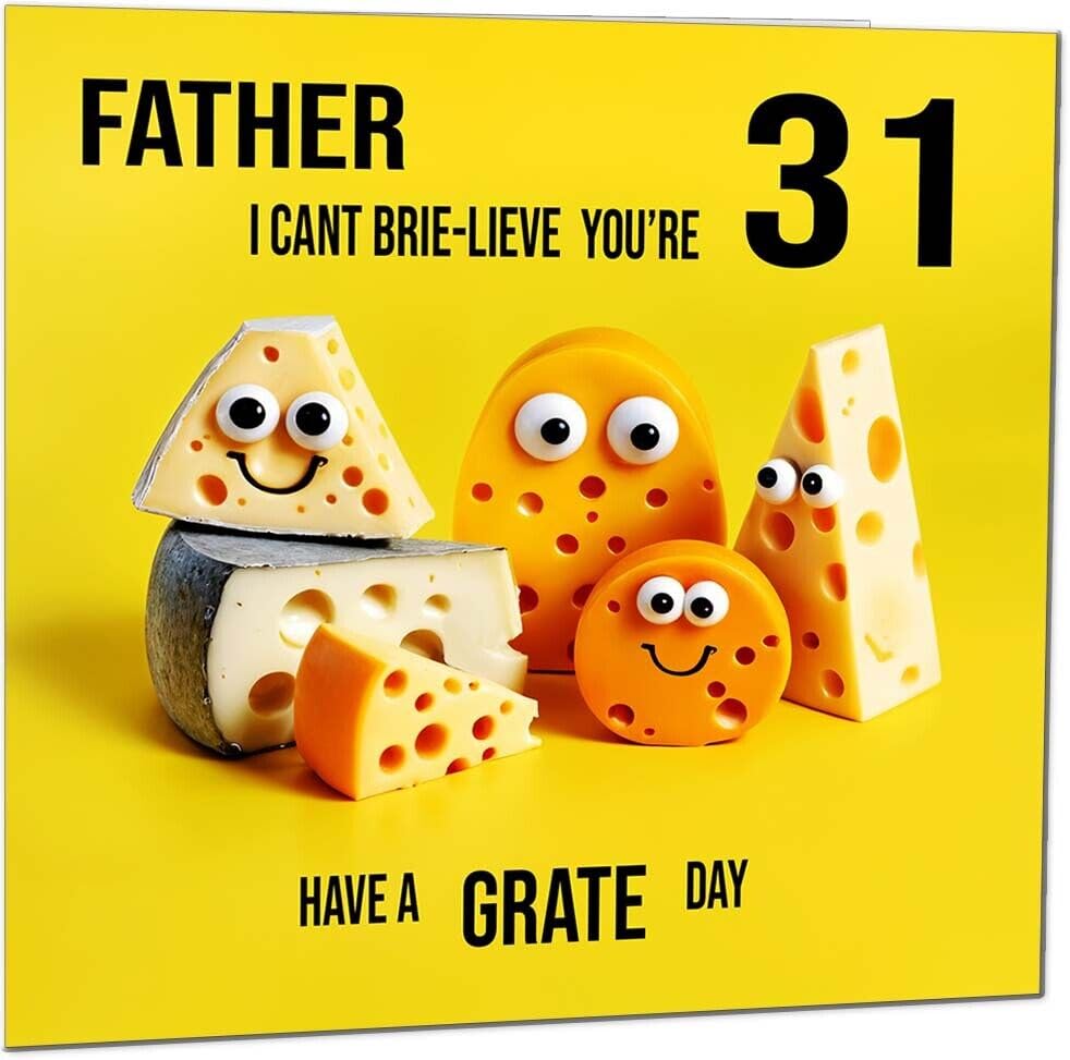 Father funny Birthday Card for Dad - Cheese Pun Funny Dad