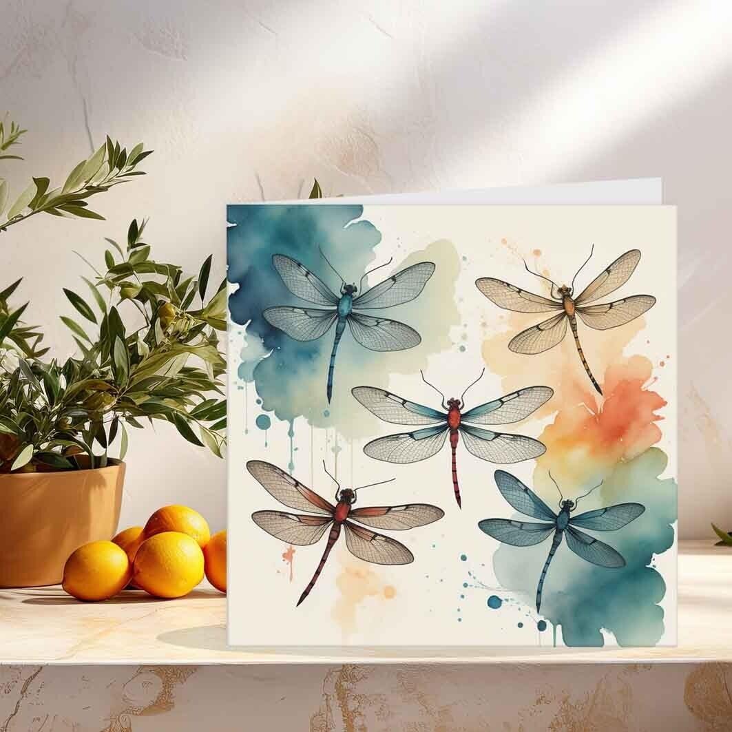 Dragonfly Greeting Card Birthday Card 145 x 145mm