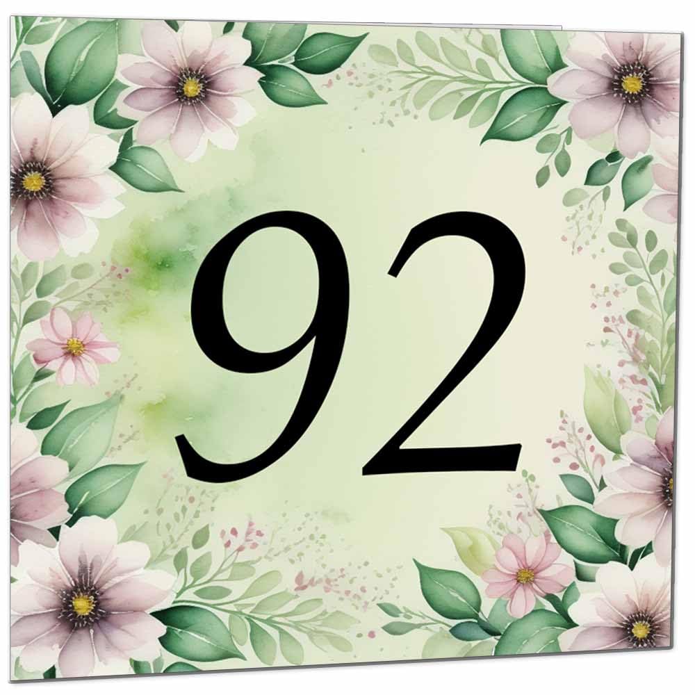 80th Birthday Card for Women Men - Green Floral Birthday Cards for 80 year old Lady Eighty Eightieth Ladies Grandma Nan Aunt Mum Sister Mom Friend