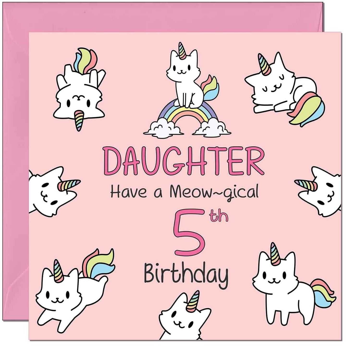 Daughter Birthday Card - Funny Cat Cute Daughters