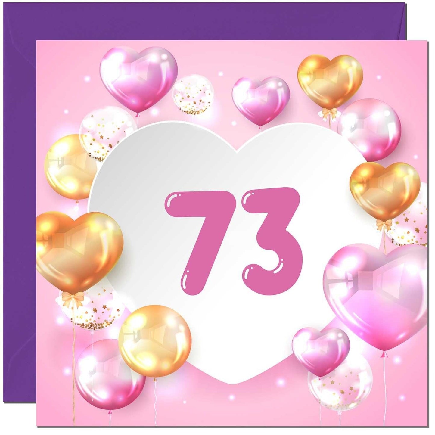 Birthday Card for women Girls Pink Balloon Numbers