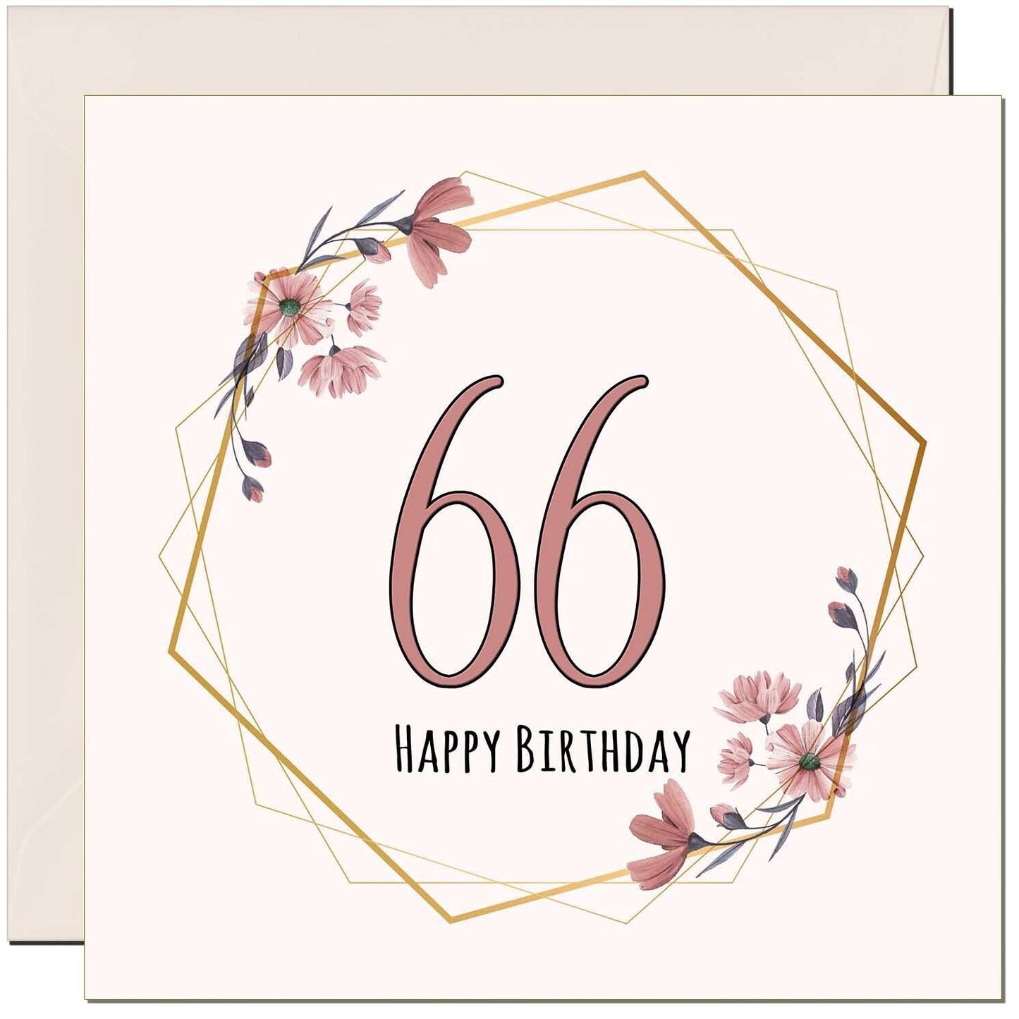 Floral Birthday Card for Women Elegant Beautiful