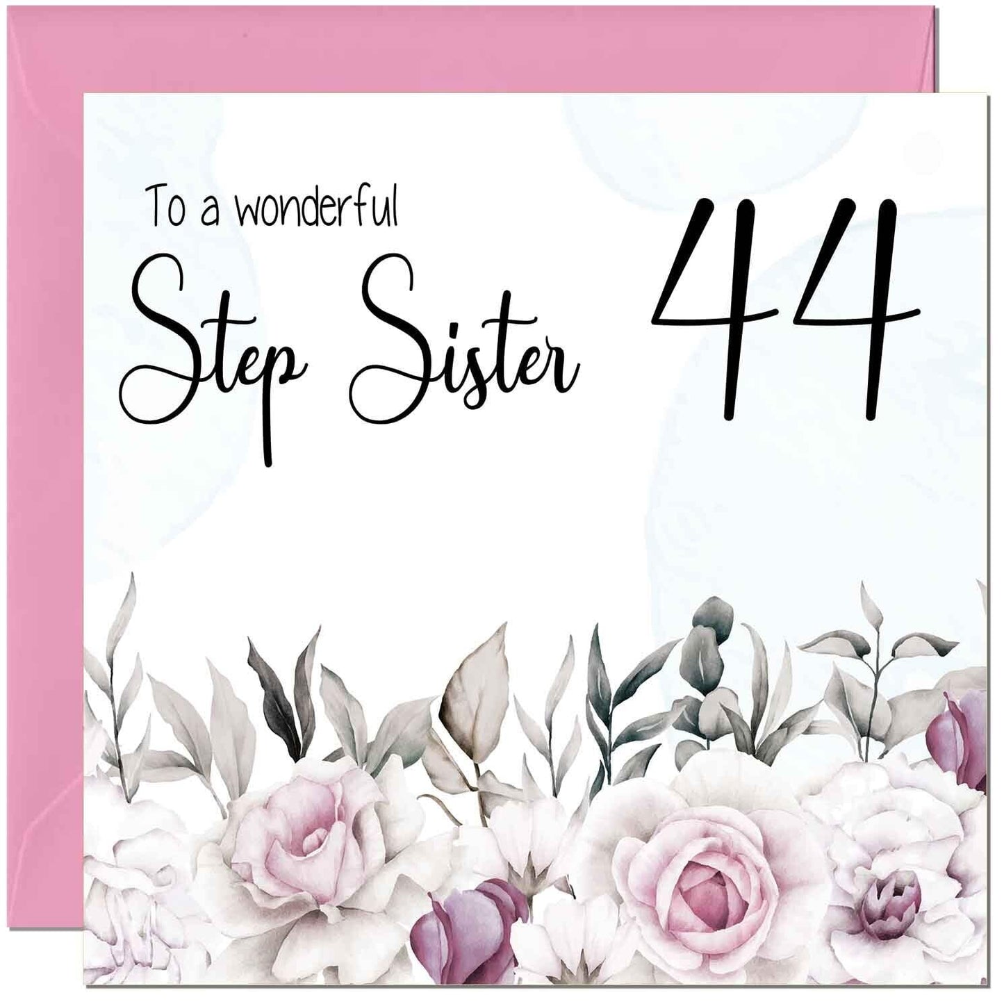 Step Sister Birthday Card Floral Elegant Step Sisters