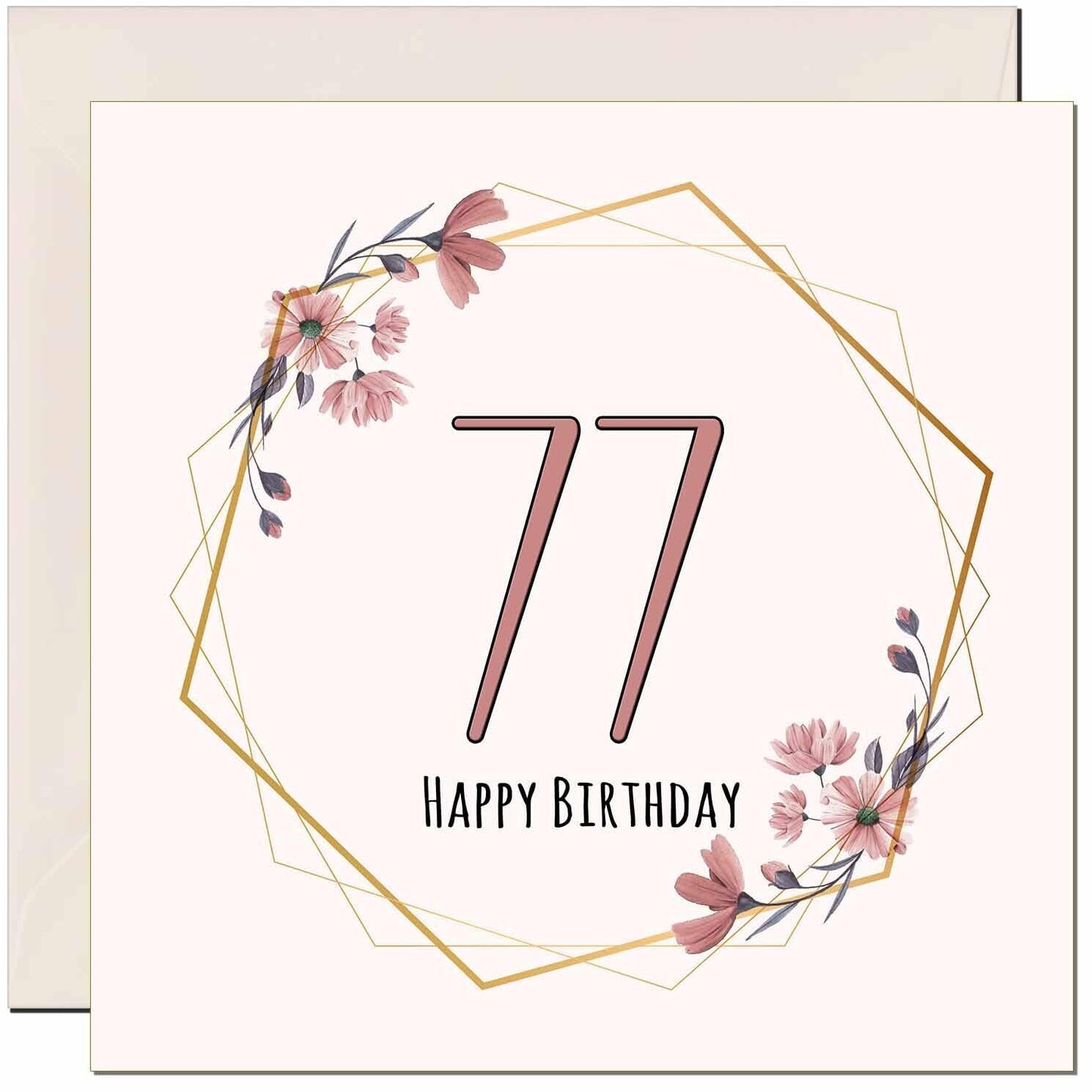 Floral Birthday Card for Women Elegant Beautiful