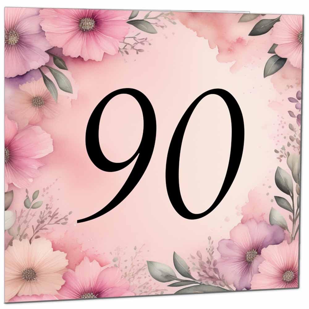 Birthday Card for Women Men - Pink Floral Birthday Cards for 39 year old woman thirty Nine, thirty ninth Ladies Mum Aunt Sister Niece Daughter