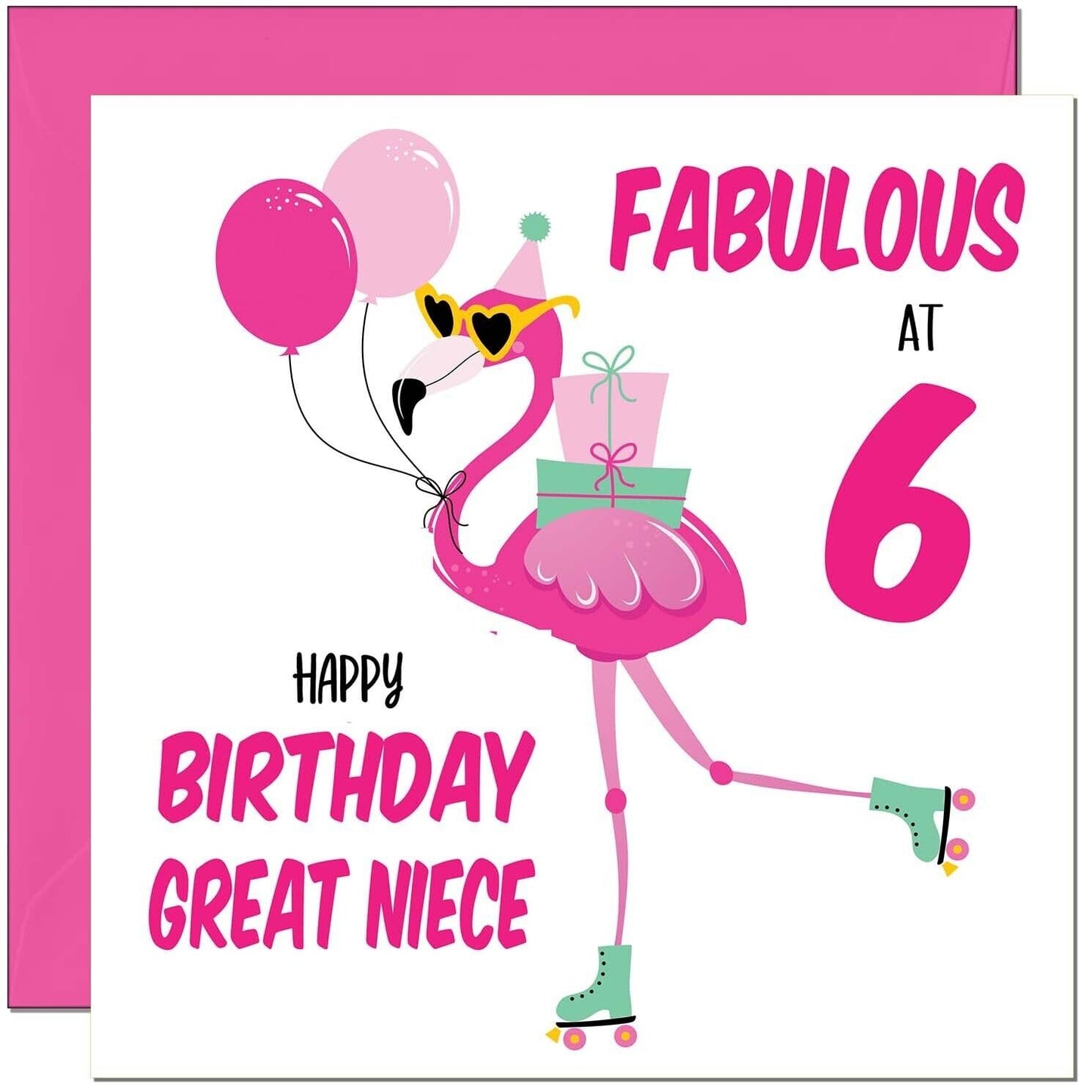 Great Niece Birthday Card - Fabulous Flamingo - Womens Pink Cute Great Nieces