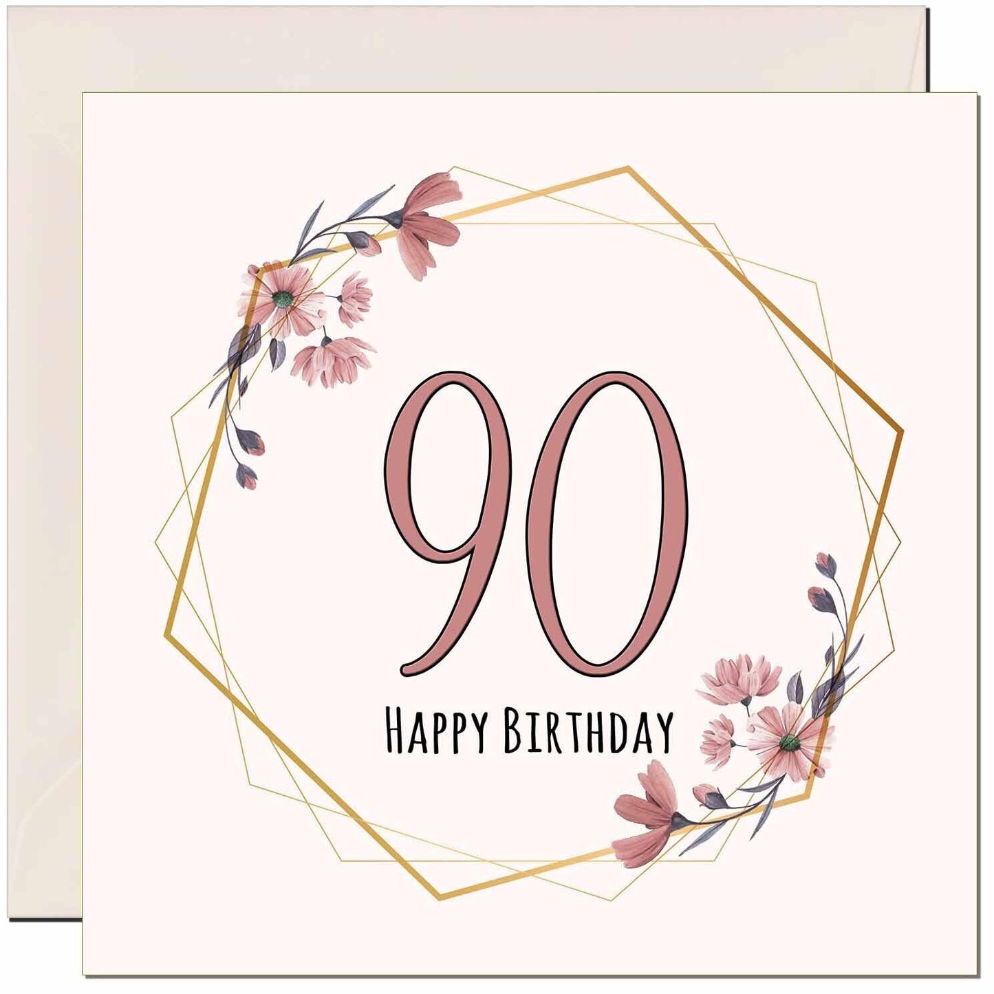 Floral Birthday Card for Women Elegant Beautiful