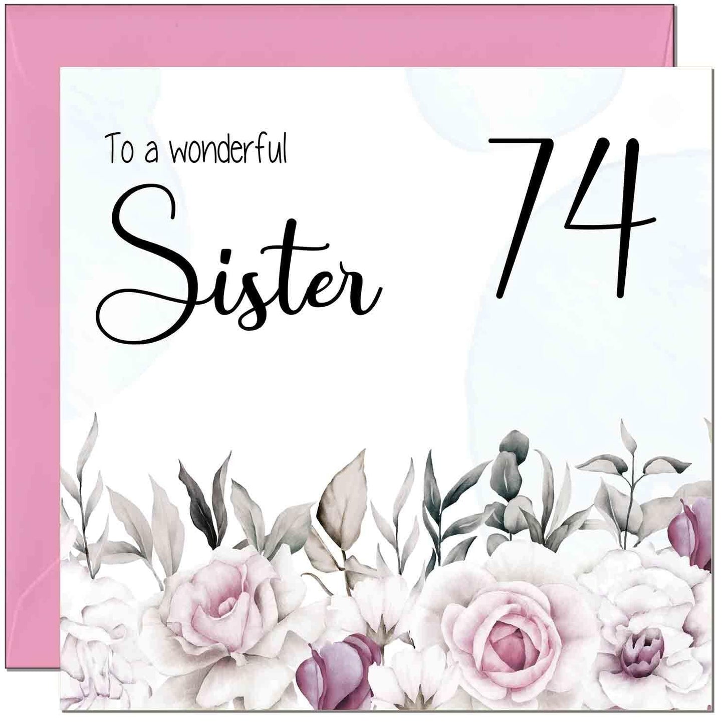 Sister's Birthday Card for Sister Floral Elegant