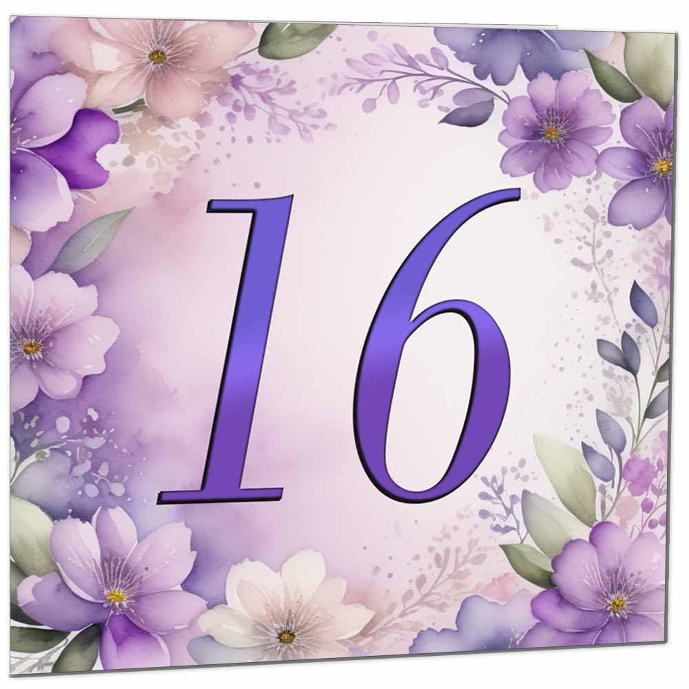 Birthday Card for Women - Purple Floral 80th Birthday Cards for year old woman Ladies Grandma Nan Aunt Mum Sister Mom Friend