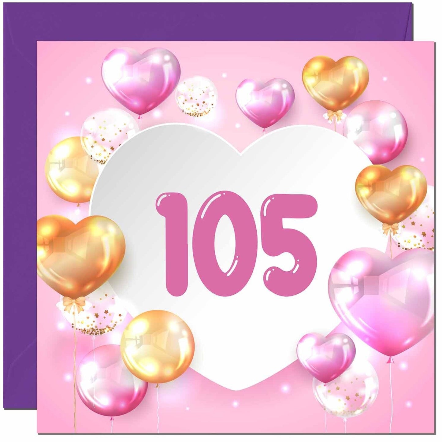 Birthday Card for women Girls Pink Balloon Numbers
