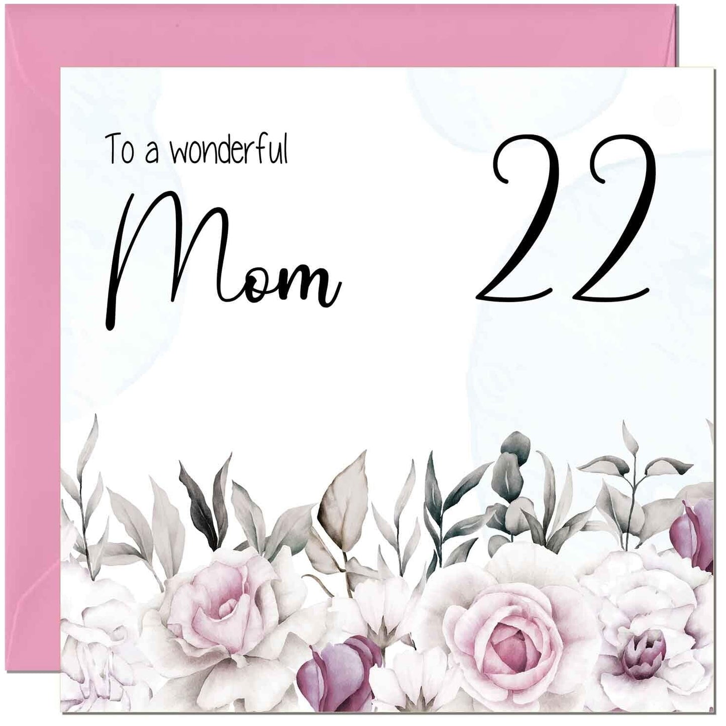Mom Birthday Card Floral Elegant Best Mom's