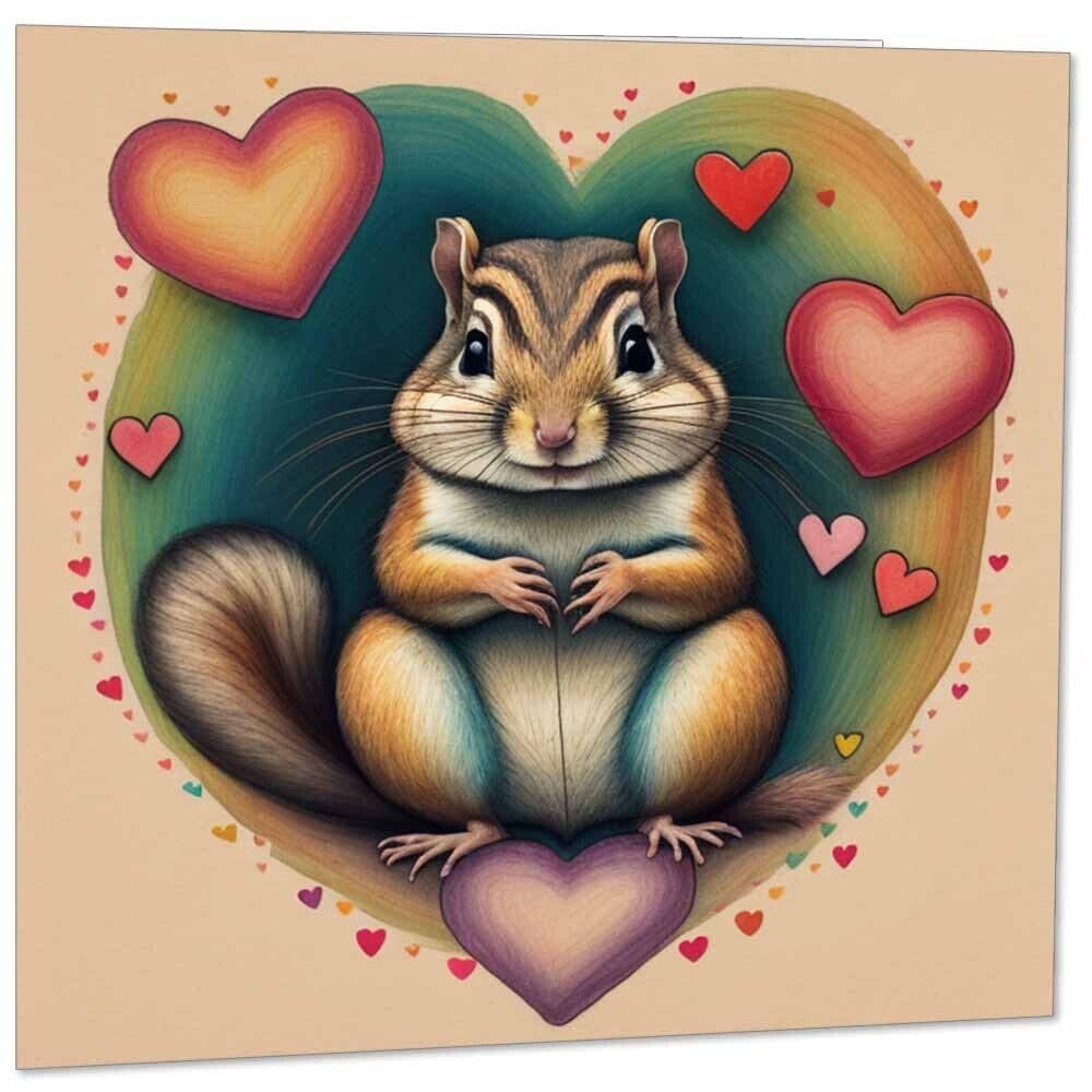 Chipmunk Greeting Card - Chipmunk Birthday Card 145mm x 145mm