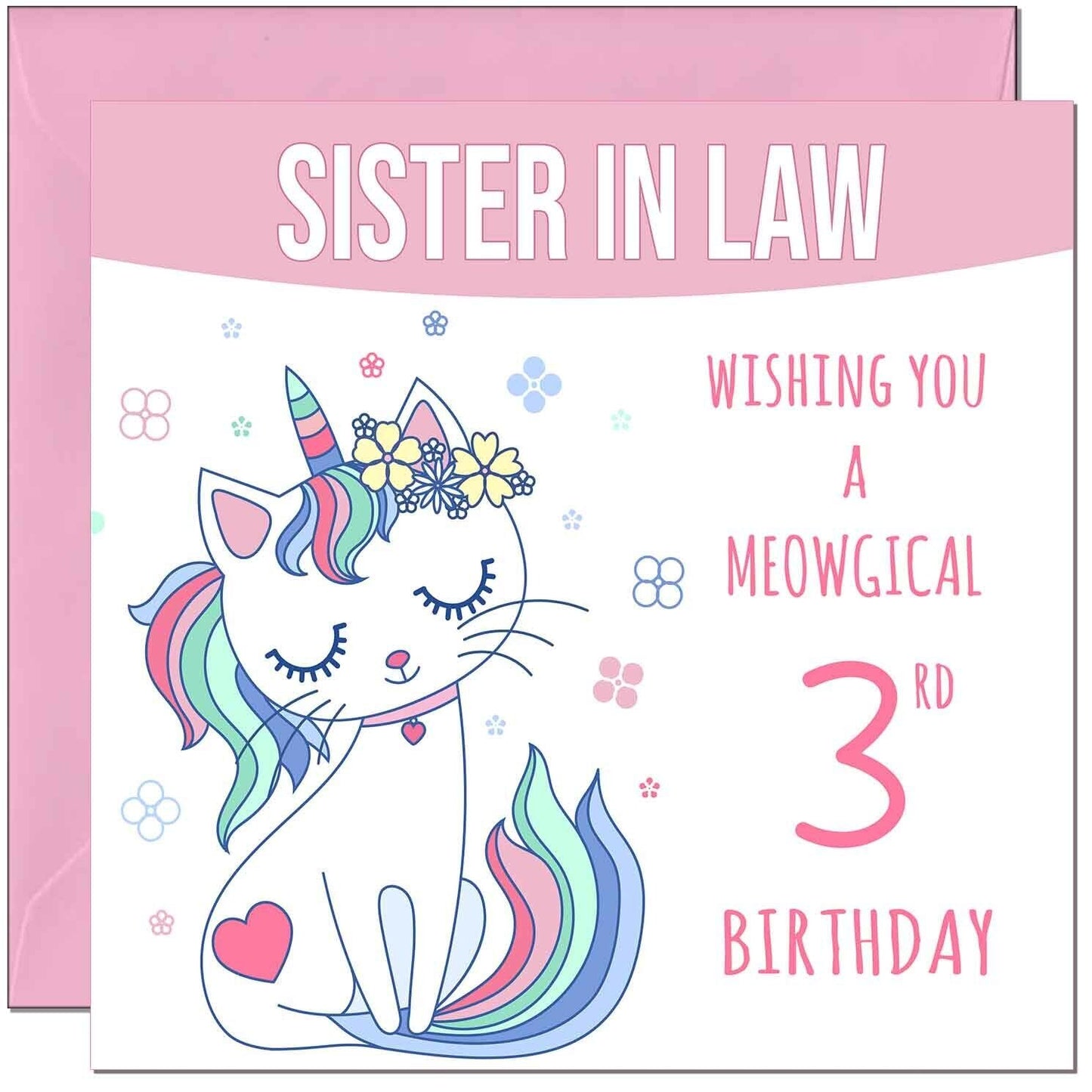 Sister in Law Birthday Card - Meowgical Funny Cat