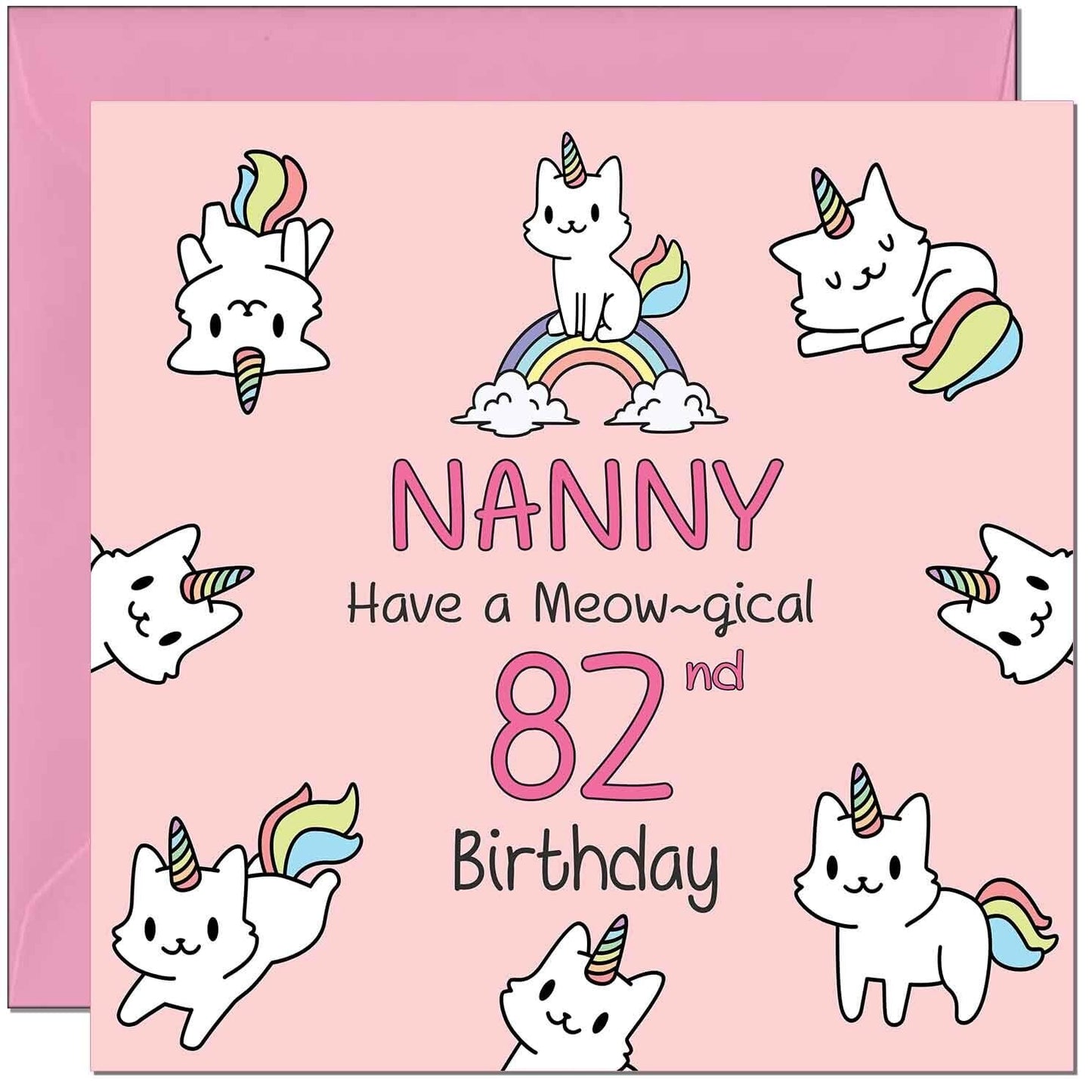 Nanny Birthday Card - Funny Cat Cute Grandma