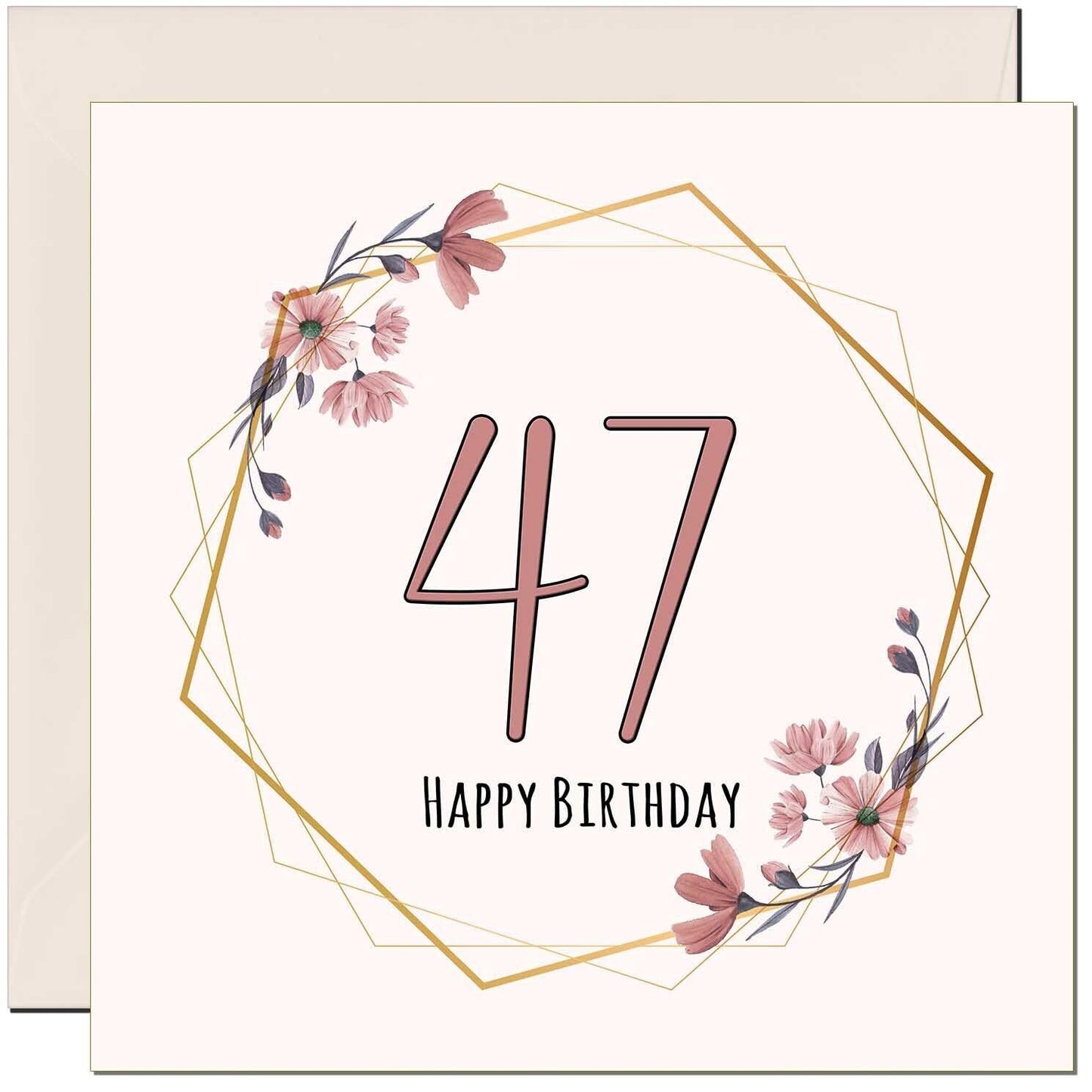 Floral Birthday Card for Women Elegant Beautiful