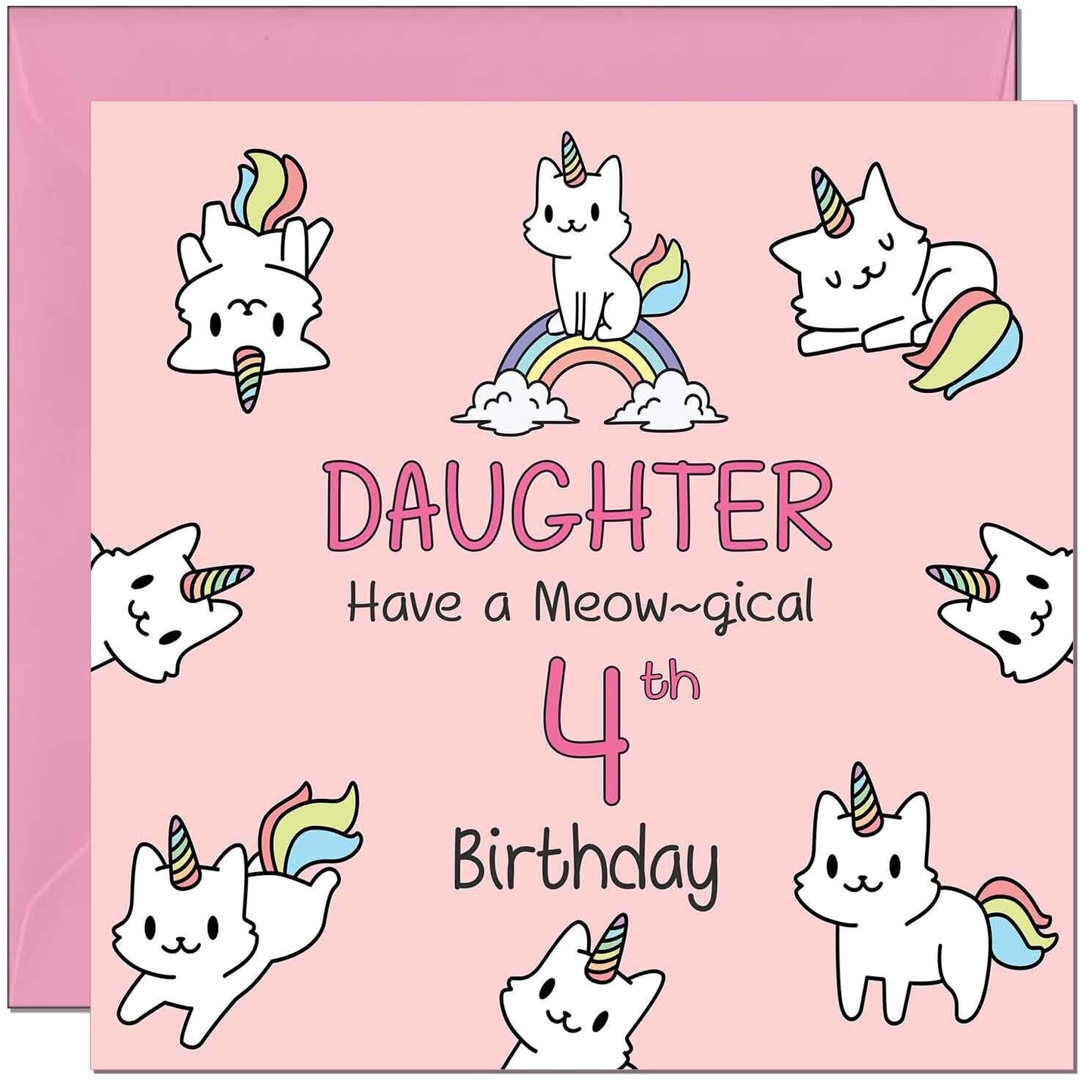 Daughter Birthday Card - Funny Cat Cute Daughters