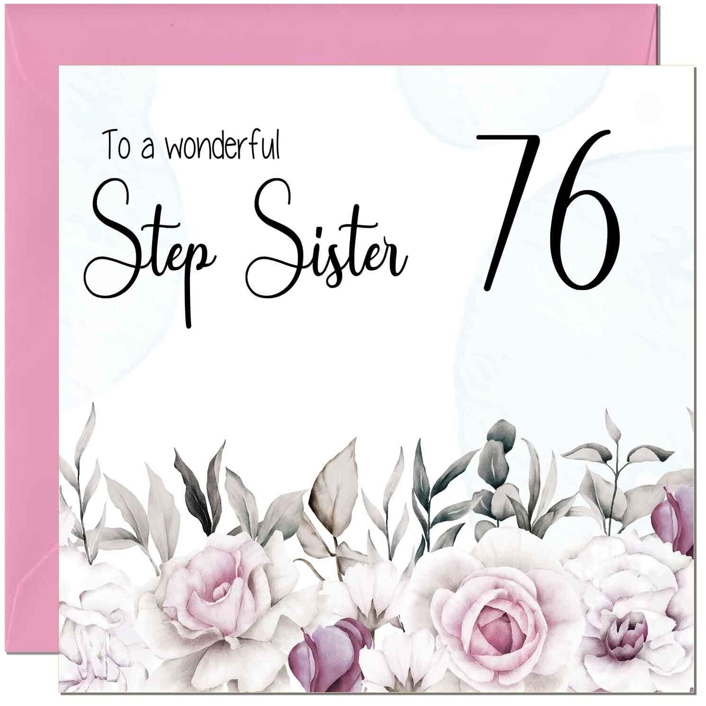 Step Sister Birthday Card Floral Elegant Step Sisters