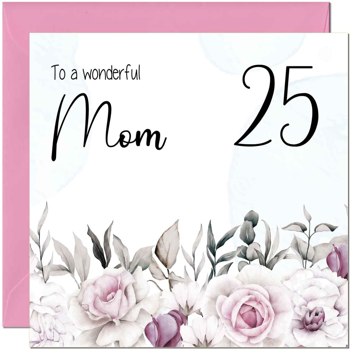 Mom Birthday Card Floral Elegant Best Mom's