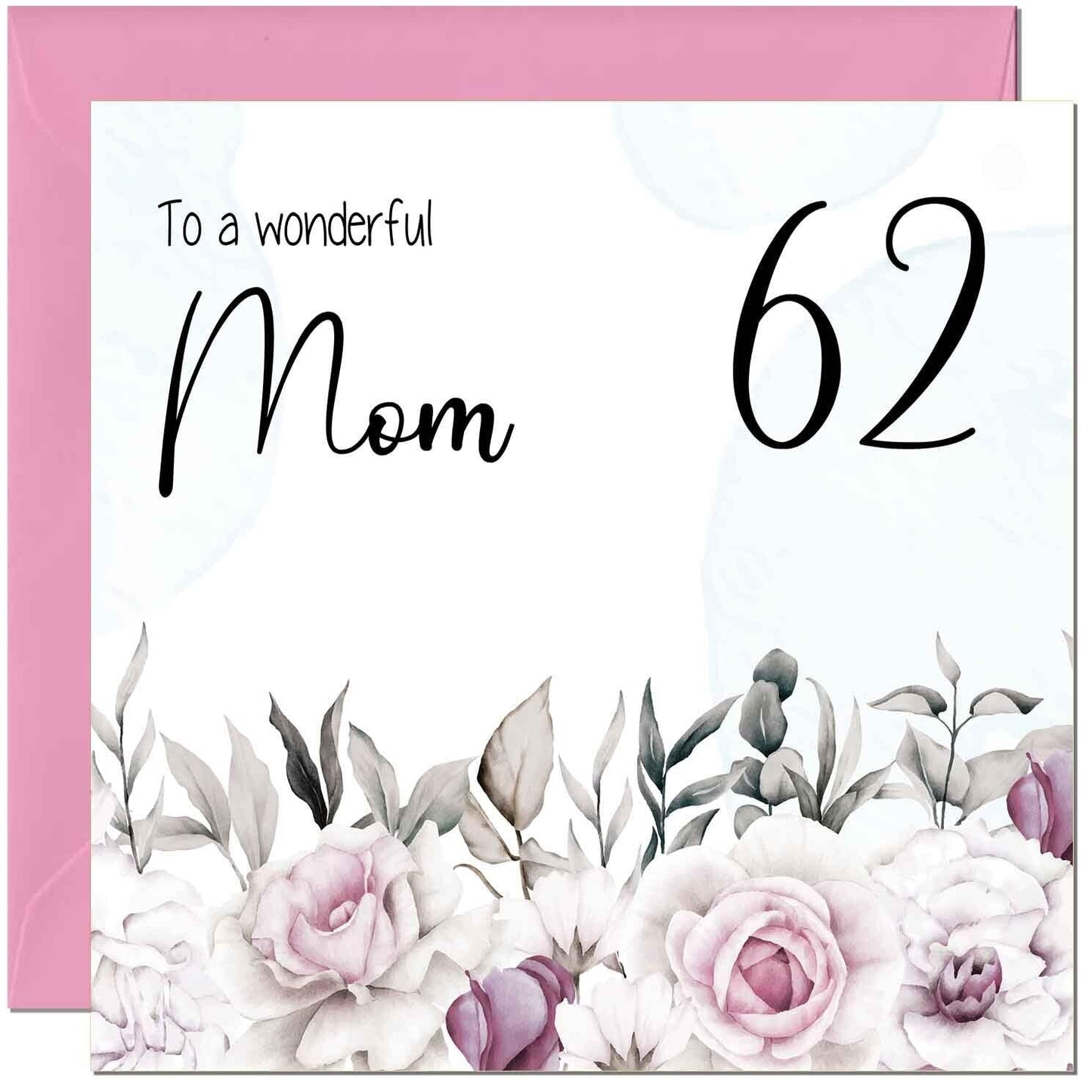 Mom Birthday Card Floral Elegant Best Mom's