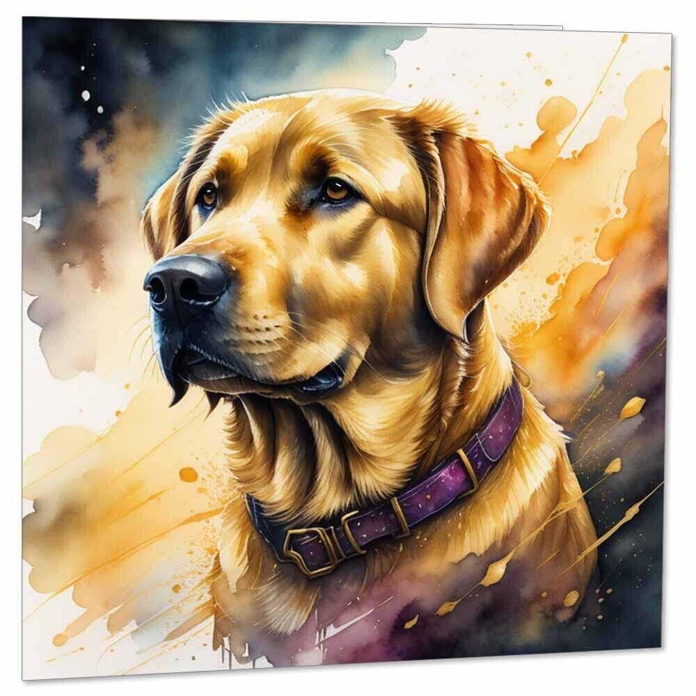 Watercolour Dog Labrador Birthday Card Labrador Dog Greeting Cards 145 x 145mm