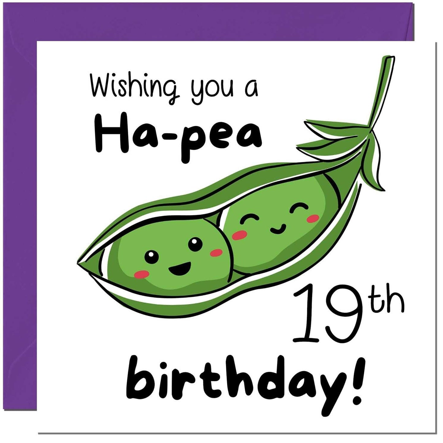 Birthday Card for Men Women Cute Pea Funny