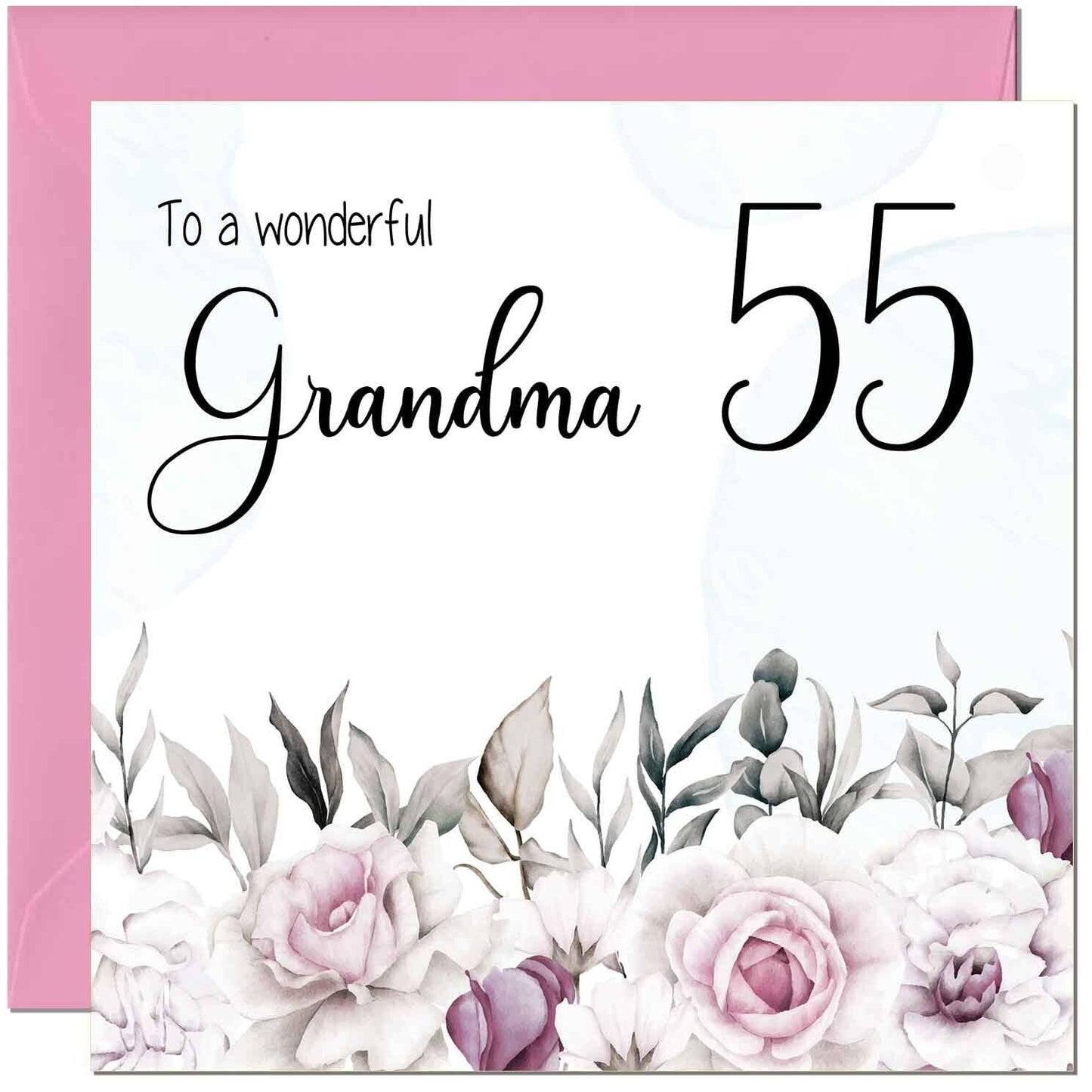 Grandma Birthday Card Floral Elegant Grandmothers