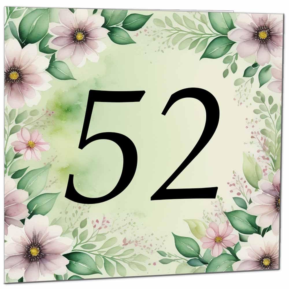 80th Birthday Card for Women Men - Green Floral Birthday Cards for 80 year old Lady Eighty Eightieth Ladies Grandma Nan Aunt Mum Sister Mom Friend
