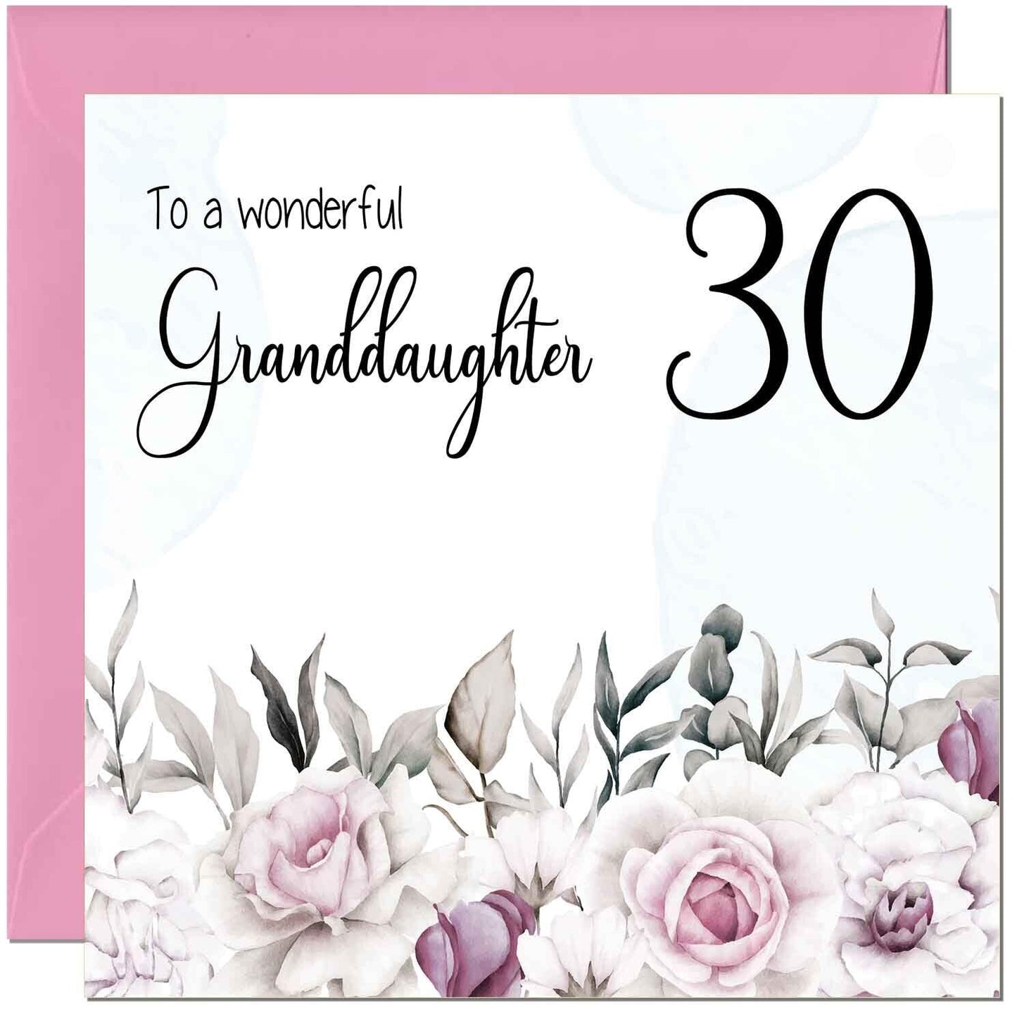 Granddaughter Birthday Card for Granddaughter Floral Elegant