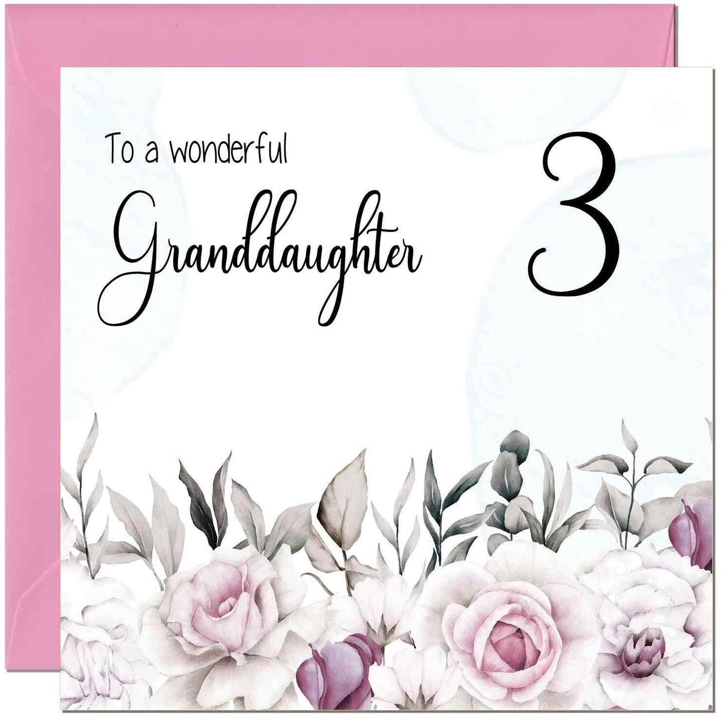 Granddaughter Birthday Card for Granddaughter Floral Elegant