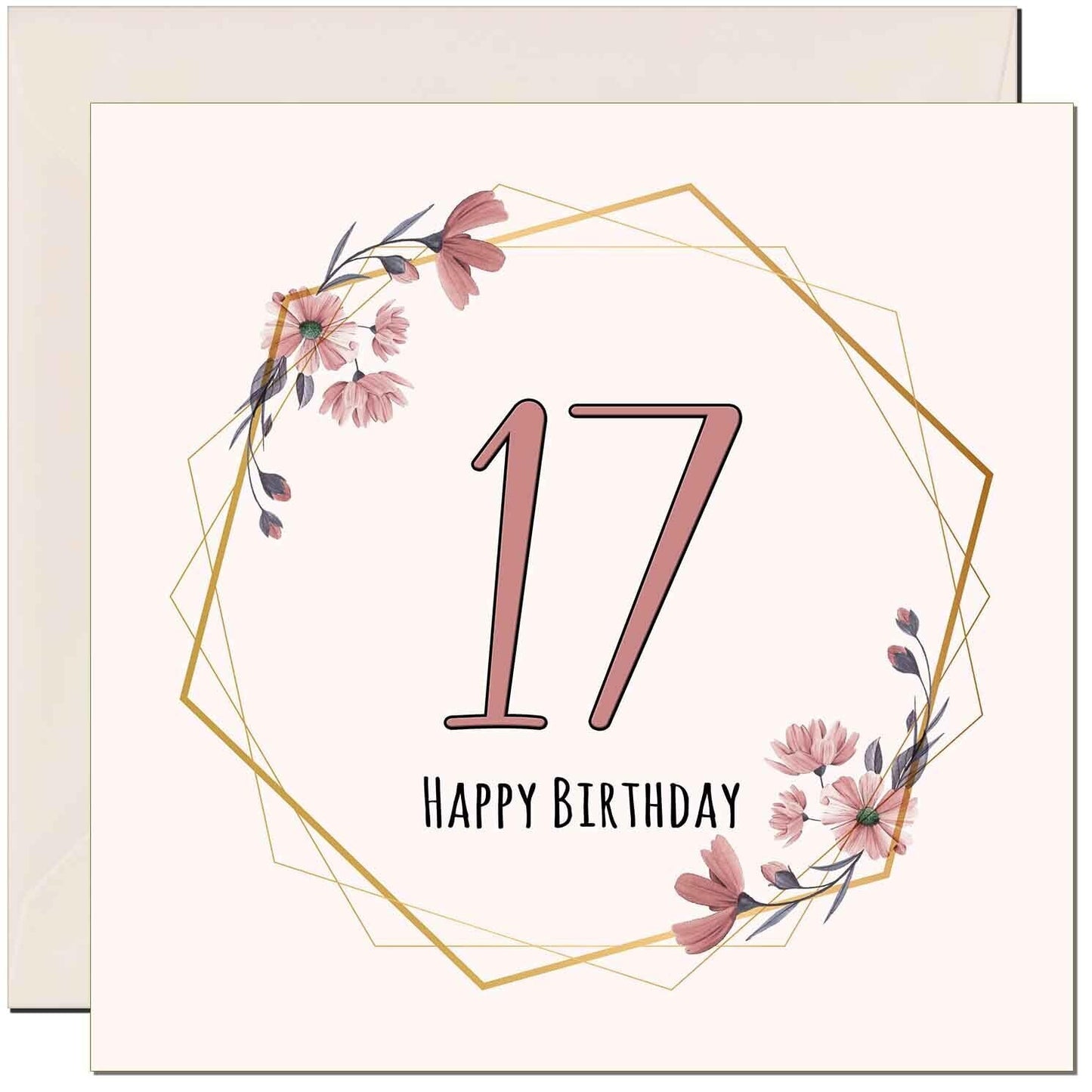 Floral Birthday Card for Women Elegant Beautiful