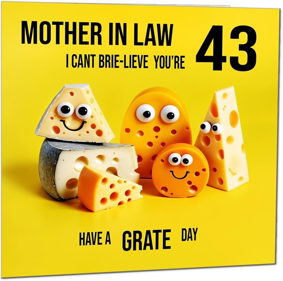 Mother in Law funny Birthday Card - Cheese Pun Funny Mother in Laws