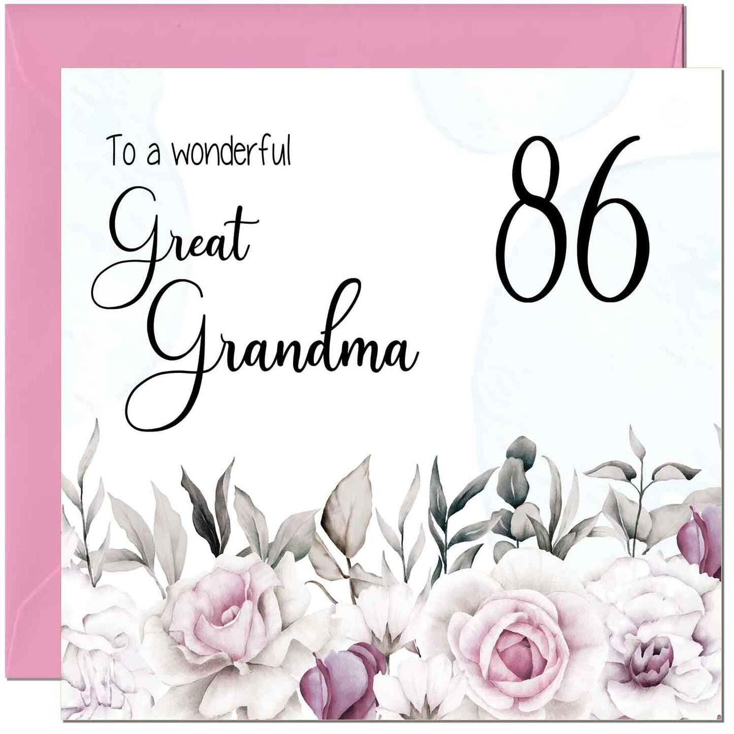 Great Grandma Birthday Card - Floral Elegant