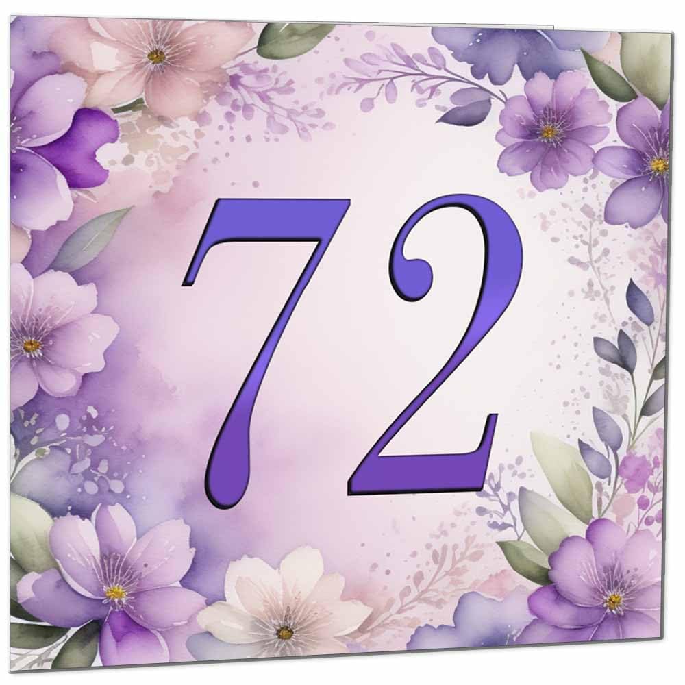 Birthday Card for Women - Purple Floral 80th Birthday Cards for year old woman Ladies Grandma Nan Aunt Mum Sister Mom Friend