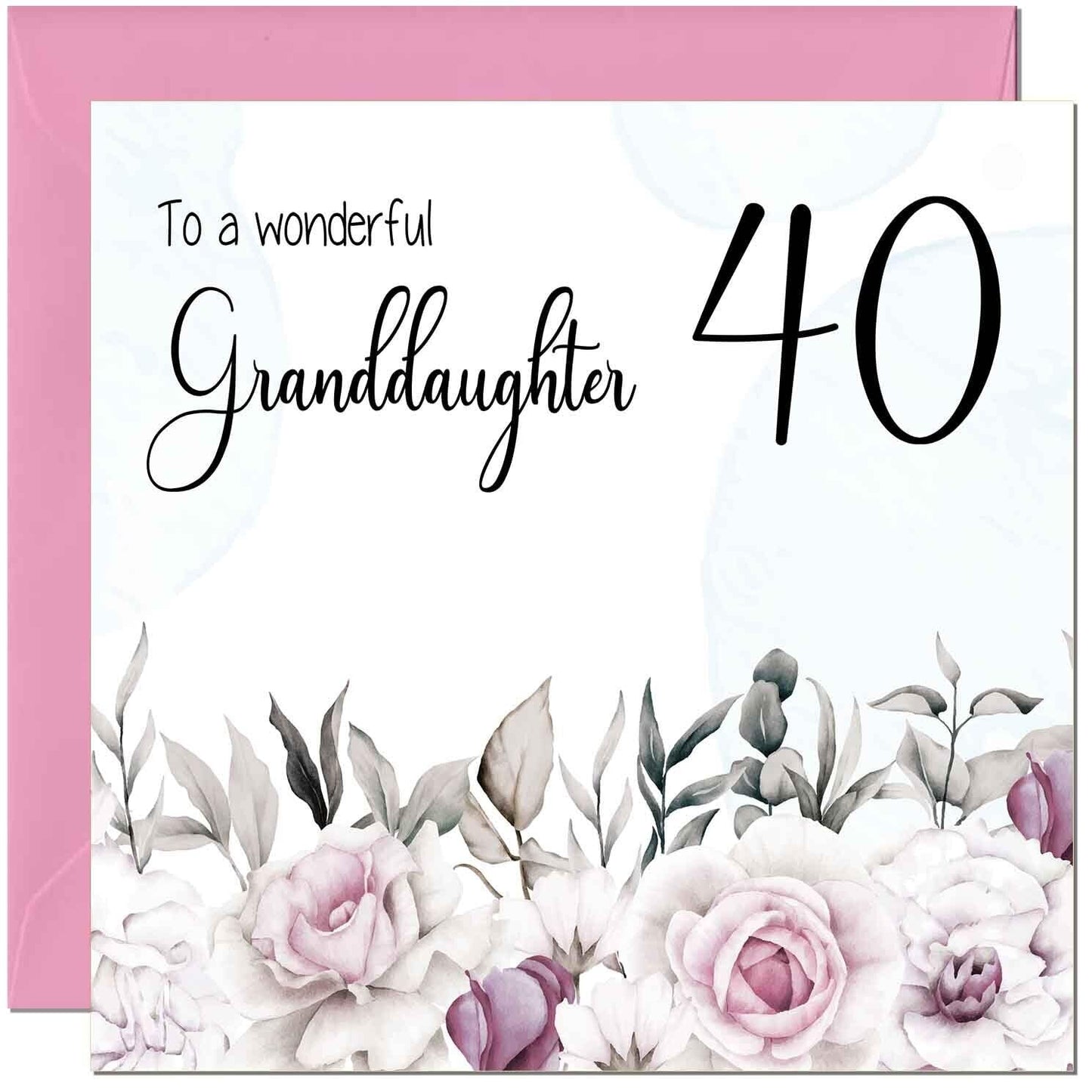 Granddaughter Birthday Card for Granddaughter Floral Elegant