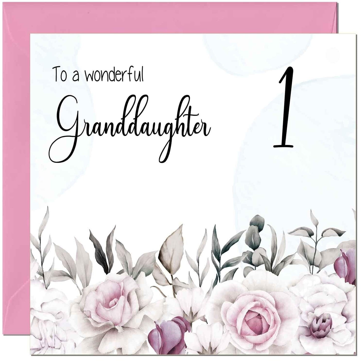 Granddaughter Birthday Card for Granddaughter Floral Elegant