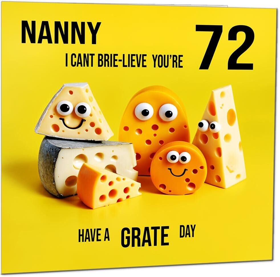 Nanny funny Birthday Card for Nan - Cheese Pun Funny Nanny's