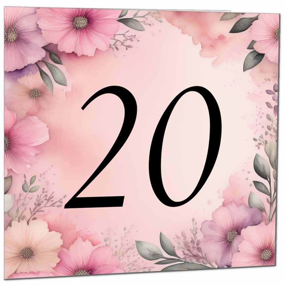 Birthday Card for Women Men - Pink Floral Birthday Cards for 39 year old woman thirty Nine, thirty ninth Ladies Mum Aunt Sister Niece Daughter