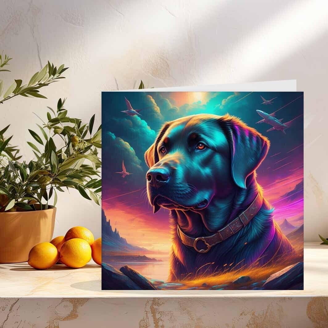 Black Labrador Greeting Card Beautiful Labrador Dog Birthday Card 145 x 145mm