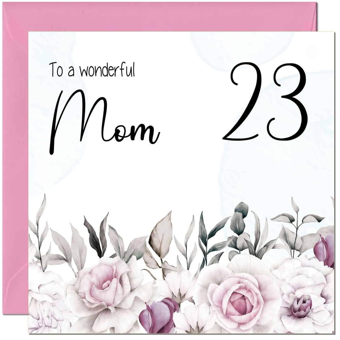 Mom Birthday Card Floral Elegant Best Mom's