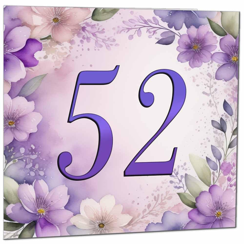 Birthday Card for Women - Purple Floral 80th Birthday Cards for year old woman Ladies Grandma Nan Aunt Mum Sister Mom Friend