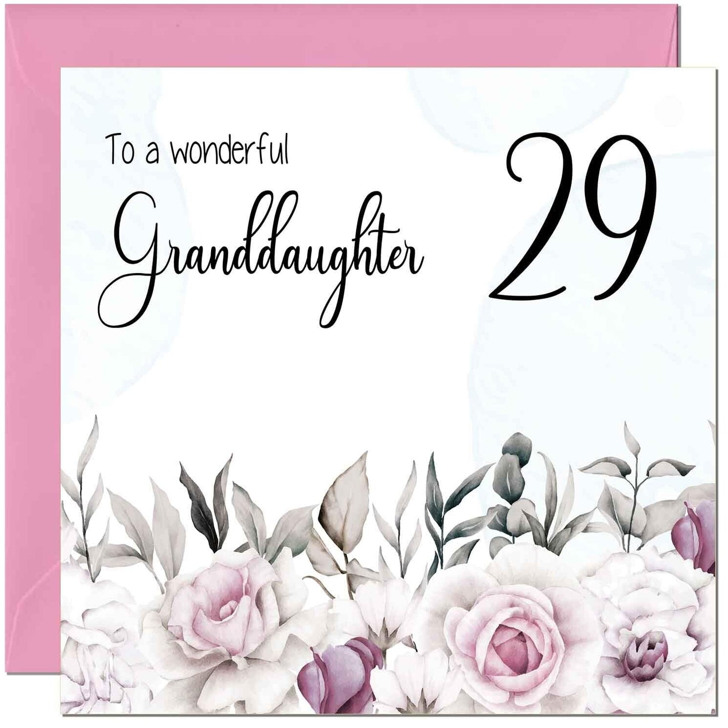 Granddaughter Birthday Card for Granddaughter Floral Elegant