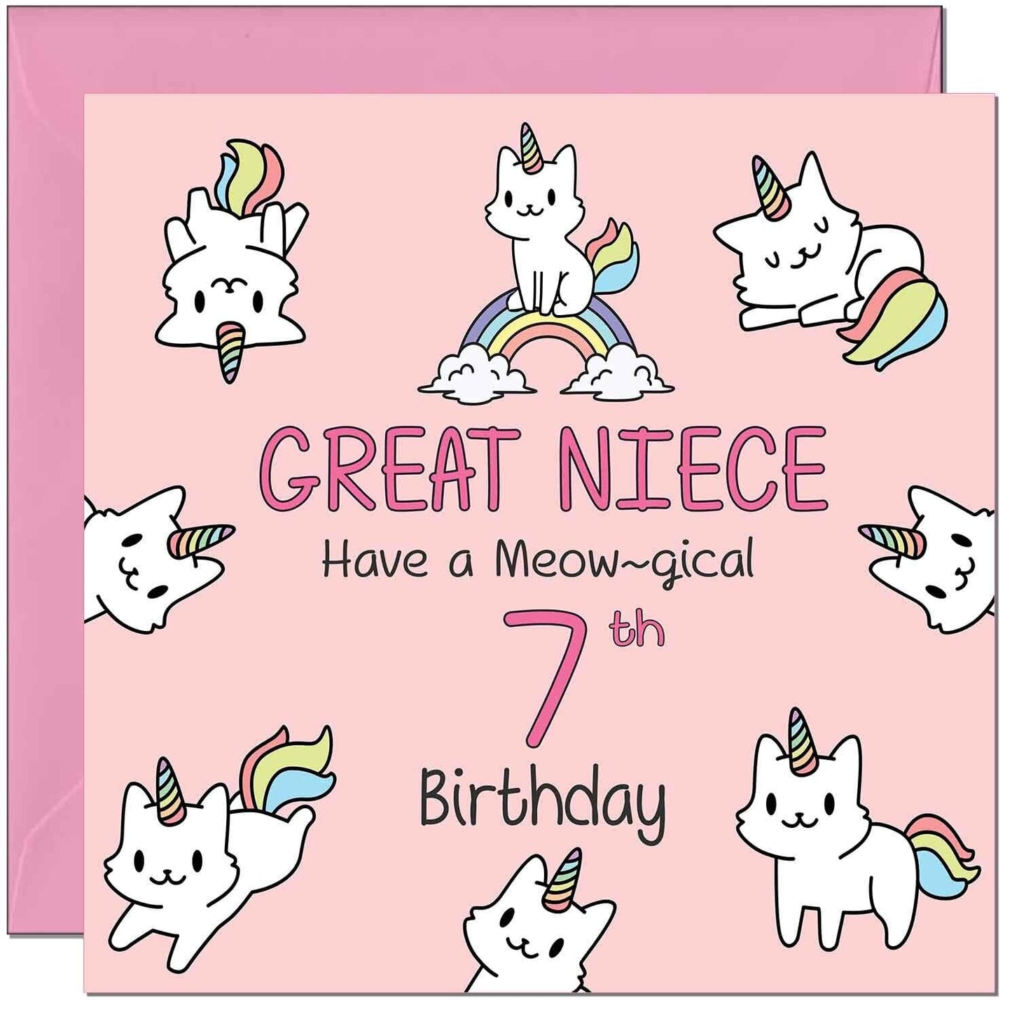 Great Niece Birthday Card - Funny Cat Cute Great Niece's
